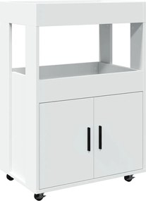 vidaXL Τρόλεϊ Μπαρ Λευκό 60x39,5x89 εκ. Επεξ. Ξύλο