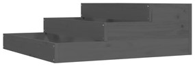 vidaXL Ζαρντινιέρα Γκρι 78 x 78 x 27 εκ. από Μασίφ Ξύλο Πεύκου