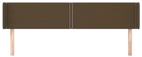 vidaXL Κεφαλάρι με Πτερύγια Σκούρο Καφέ 203x16x78/88 εκ. Υφασμάτινο