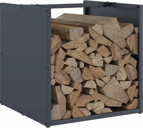vidaXL Ράφι Καυσόξυλων Ανθρακί 40x40x40 εκ. Χάλυβας ψυχρής έλασης