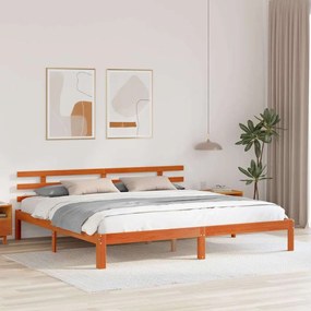 vidaXL Σκελετός Κρεβατιού Καφέ κεριού 200 x 200 cm Μασίφ ξύλο πεύκου