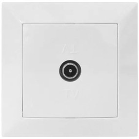 Πρίζα Τηλεόρασης Ενδιάμεση TV Πλήρης Lumen-15-0150-Λευκό 15-0150