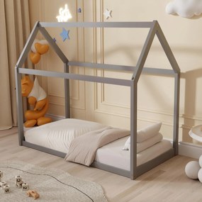ΚΡΕΒΑΤΙ ΠΑΙΔΙΚΟ PEPE τ.MONTESSORI ΞΥΛΟ ΠΕΥΚΟ ΓΚΡΙ- 140x70εκ
