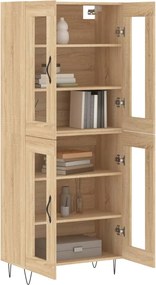 vidaXL Ντουλάπι Sonoma δρυς 69,5 x 34 x 180 εκ. από Επεξεργασμένο Ξύλο