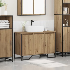 vidaXL ντουλάπι νιπτήρα  μασίφ δρυός 91x35x60 εκ επεξεργασμένο ξύλο