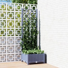 vidaXL Ζαρντινιέρα Κήπου με Καφασωτό Μπλε Γκρι 40x40x121,5εκ. από PP