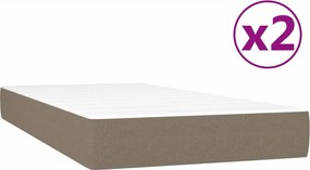 vidaXL Κρεβάτι Boxspring με Στρώμα Taupe 200x200 εκ. Υφασμάτινο