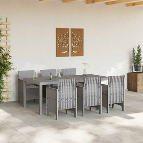 vidaXL Σέτ φαγητού για κήπο 7 pcs Ανοιχτό γκρι Πολυπροπυλένιο