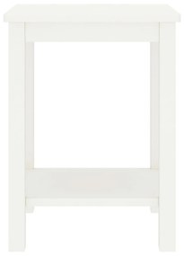 Κομοδίνο Λευκό 35 x 30 x 47 εκ. από Μασίφ Ξύλο Πεύκου - Λευκό