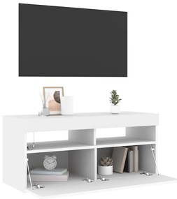 vidaXL Έπιπλο Τηλεόρασης με LED Λευκό 90 x 35 x 40 εκ.