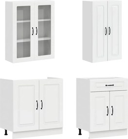 vidaXL Μονάδα κουζίνας KALMAR 8 pcs Γυαλιστερό Λευκό