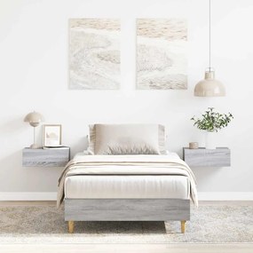 vidaXL Πλαίσιο κρεβατιού χωρίς στρώμα Grey Sonoma 75x190 cm