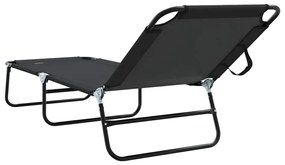 vidaXL Πτυσσόμενη ξαπλώστρα 2 pcs Μαύρο 56 x 189 x 87 εκ. ύφασμα