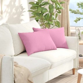 vidaXL Μαξιλάρι Καναπέ 2 pcs Ροζ 60 x 40 cm ύφασμα