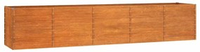 vidaXL Ζαρντινιέρα Σκουριασμένο 400x80x77 εκ. Ατσάλι Σκληρυθέν Αέρα