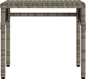 vidaXL Ξαπλώστρες 2 Τεμ. Γκρι Συνθ. Ρατάν με Σκίαστρα και Τραπεζάκια