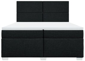 vidaXL Κρεβάτι Boxspring με Στρώμα Μαύρο 200x200 εκ. Υφασμάτινο