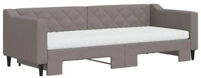 Καναπές Κρεβάτι Συρόμενος Taupe 80x200 εκ. Υφασμάτινος Στρώματα - Μπεζ-Γκρι