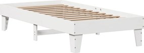 vidaXL Σκελετός Κρεβ. Χωρίς Στρώμα Λευκό 75x190 εκ Μασίφ Πεύκο