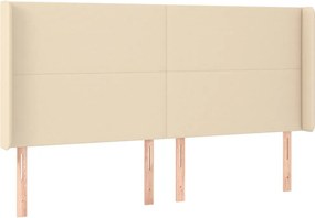 vidaXL Κρεβάτι Boxspring με Στρώμα &amp; LED Κρεμ 160x200 εκ. Υφασμάτινο