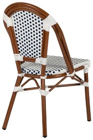 ΚΑΡΕΚΛΑ ΚΗΠΟΥ ARTELIBRE MUTARAZI ΛΕΥΚΟ/ΜΠΛΕ ΑΛΟΥΜΙΝΙΟ/RATTAN 50X57X85CM