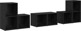 vidaXL Σετ επίπλου τηλεόρασης 6 pcs Μαύρη Οξυά Επεξεργασμένο ξύλο