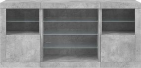 vidaXL Ντουλάπι με LED Γκρι Σκυροδέματος 142,5x37x67 εκ.