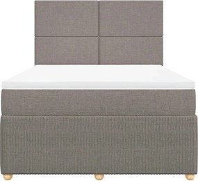 vidaXL Κρεβάτι Boxspring με Στρώμα Taupe 160x200 εκ. Υφασμάτινο