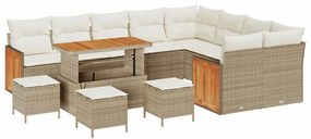 vidaXL Σετ Καναπέ Κήπου 13 pcs Μπεζ, Κρέμα 110 x 55 x 71 εκ