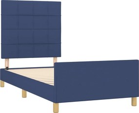 vidaXL Σκελετός Κρεβατιού Χωρίς Στρώμα Μπλε 100x200 εκ. Υφασμάτινο