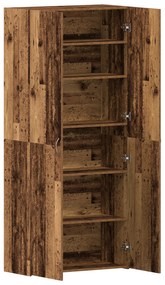vidaXL Ντουλάπα Παπουτσιών Παλιού Ξύλου 80x35,5x180 εκ. Μη κατεργασμένο ξύλο