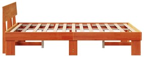 vidaXL Σκελετός Κρεβατιού Καφέ κεριού 140 x 190 cm Μασίφ ξύλο πεύκου