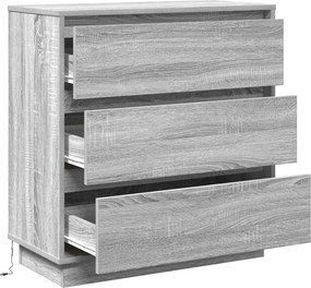vidaXL Κομοδίνο Γκρι 71 x 34,5 x 75 εκ. Επεξεργασμένο ξύλο
