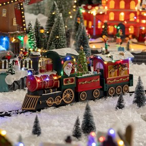 Χριστουγεννιάτικο Τρενάκι Με Led - Μουσική - Κίνηση (38x9x17.5) F-R Santa Snowman Train 208839