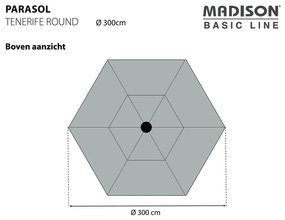 Madison Ομπρέλα Tenerife Στρογγυλή Γκρι 300 εκ. - Γκρι