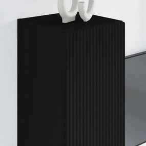 vidaXL Ντουλάπι Τηλεόρασης Τοίχου Επιτοίχιο Μαύρο 30 x 31 x 80 εκ.