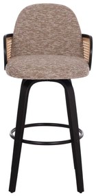 ΣΚΑΜΠΟ ΜΠΑΡ ΠΕΡΙΣΤΡΕΦΟΜΕΝΟ BECKER HM18251.03 PLYWOOD ΜΑΥΡΟ--ΚΑΦΕ ΥΦΑΣΜΑ 50x52x100Υ