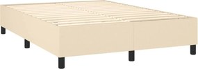 vidaXL Κρεβάτι Boxspring με Στρώμα Κρεμ 140x200 εκ. Υφασμάτινο