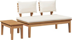 vidaXL Σετ Παγκάκι και Τραπέζι Κήπου 2 pcs Κρέμα και Καφέ