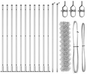 vidaXL Στύλος Περιφράξεων Ασημί 25 x 0,8 μ (πλέγμα 40 x 40 χλστ.)