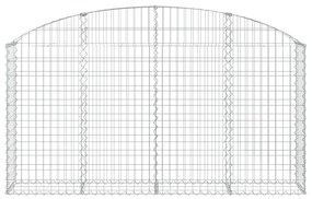 Συρματοκιβώτιο Τοξωτό 200x30x100/120εκ. από Γαλβανισμένο Χάλυβα - Ασήμι