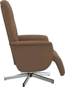 vidaXL Πολυθρόνα Ανακλινόμενη με Υποπόδιο Καφέ Υφασμάτινη