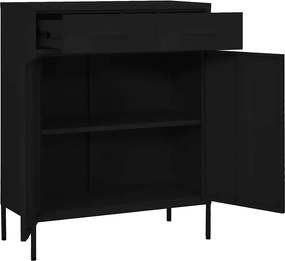 vidaXL Ντουλάπι Αποθήκευσης Μαύρο 80 x 35 x 101,5 εκ. από Ατσάλι