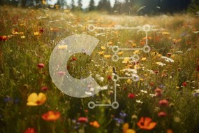 Intra Συλλεκτικό Ξύλινο Παζλ Plywood 4mm - Όμορφη εικόνα του αγρού με αγριολούλουδα στο δάσος Σε Ξύλινο Κουτί - Διαστάσεις: 10x10 cm – 25 κομμάτια