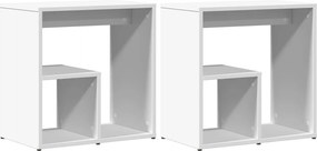 vidaXL Τραπέζια Βοηθητικά 2 τεμ. Λευκά 50x30x50 εκ. Επεξεργασμένο Ξύλο
