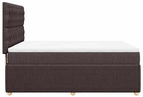 vidaXL Κρεβάτι Boxspring με Στρώμα Σκούρο Καφέ 160x200 εκ Υφασμάτινο