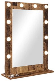 vidaXL Καθρέφτης Vanity  Παλιό ξύλο Στερεό Ξύλο 70 x 50 x 18 εκ.