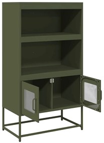 vidaXL Highboard Ελαιοπράσινο 68x39x123 cm Ατσάλι