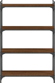 vidaXL Βιβλιοθήκη 4 Επιπέδων Καφέ Δρυς 80 x 30 x 120 εκ. Επεξεργ. Ξύλο