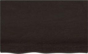 vidaXL Επιφάνεια Τραπεζιού Σκούρο Καφέ 80x50x(2-4)εκ Επεξ. Μασίφ Δρυς